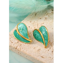 Enameled Stainless Steel 304 Earring Heart 16x22mm