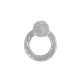 Stainless Steel 304 Earring Circle Hammered 43x60mm