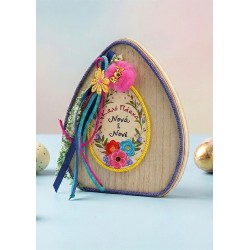 Œuf Décoratif en bois en Forme de Goutte 160 x 134 mm