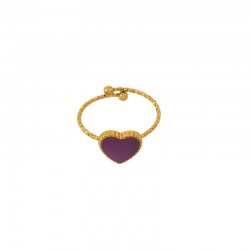 Enameled Stainless Steel 304 Finger Ring Heart 9.3x10mm