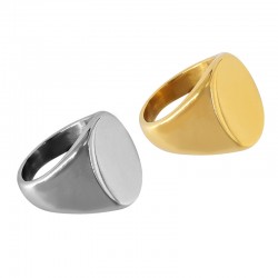 Bague Ovale 23x20mm (Ø18mm Size 8) en Acier Inoxydable 304