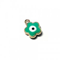 Pendentif en Zamak Émaillé œil Fleur 12 mm