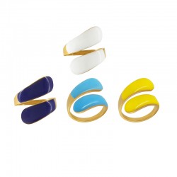 Enameled Stainless Steel 304 Finger Ring 16x21mm