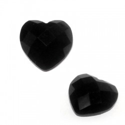 Cabochon Cuore Sfaccettato in Resina 12mm