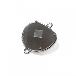 Connecteur en Laiton Irrégulier avec Pierre en Verre 15 x 16 mm