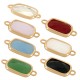 Brass Connector Setting with Glass Stone 8x14mm