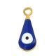 Enameled Stainless Steel 304 Charm Teardrop with Evil Eye 9x5mm