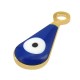 Enameled Stainless Steel 304 Charm Teardrop with Evil Eye 9x5mm