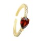 Zircon Brass Finger Ring Teardrop 20mm