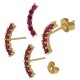 Boucle D'Oreille en Laiton Zircon 14 x 4 mm