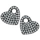Zircon Brass Charm Heart 10x14mm/2mm