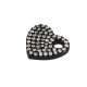 Zircon Brass Charm Heart 10x14mm/2mm