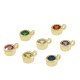 Colgante de Metal Laton Redondo con Cristal 4mm