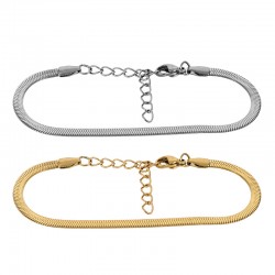 Bracelet maille chaîne serpent avec fermoir 150mm/3mm en Acier Inoxydable 304