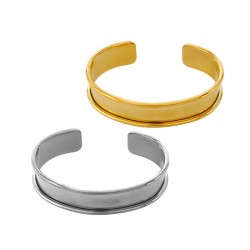 Base per Bracciale in Acciaio Inossidabile 304 14.7X71 mm per Cordoncino da 10 mm