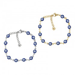 Bracelet en Acier Inoxydable 304 avec œil Maléfique Émaillé 200 mm