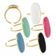 Enameled Stainless Steel 304 Finger Ring Oval 13x25mm
