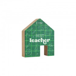 Maisonnette décorative en bois « Best Teacher » 81 x 98 mm