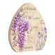 Décoration en Bois « Œuf de Pâques » avec Fleurs Vintage 200 x 120 mm