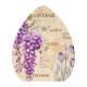 Décoration en Bois « Œuf de Pâques » avec Fleurs Vintage 200 x 120 mm