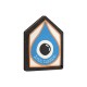 Casa Decorativa de Madera con Ojo Turco y Deseos 120 x 93 mm