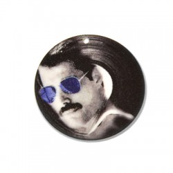 Plexi Acrylic Painted Pendant Record Freddie Mercury 40mm