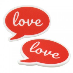 Plexi Acrylic Flatback Speech Bubble "love" 33x23mm