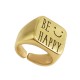 Μεταλλικό Μπρούτζινο Δαχτυλίδι "BE HAPPY" 16mm