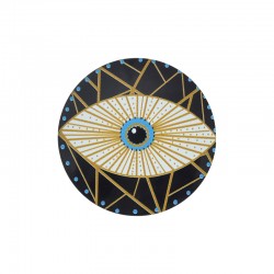 Œil Maléfique Rond en Plexiglas Acrylique Doré 70 mm