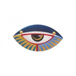 Ojo del Mal de Acrílico Plexi Mostaza y Azul 80x43 mm