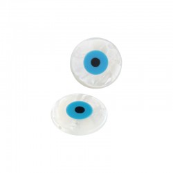 Φίλντισι (MOP) Χάντρα Επίπεδη Μάτι 14mm/2.8mm Ø0.8mm