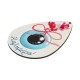Wooden Pendant Drop with Evil Eye 130x97mm