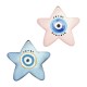 Wooden Pendant Star with Evil Eye 70x66mm