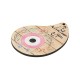 Colgante de Madera en Forma de Gota con Ojo Turco, 62 x 80 mm