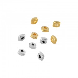 Μεταλλική Ζάμακ Χυτή Χάντρα Ροδέλα Τετράγωνο 4mm/2mm Ø1.6mm