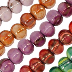 Enameled Ceramic Bead Round ~23mm Ø4.5mm