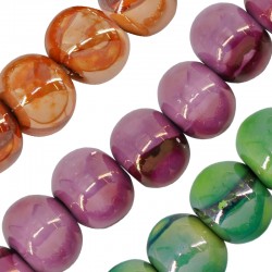 Perle Rondelle Ronde en Céramique Émaillée 31 mm Ø 5 mm