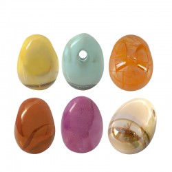 Colgante de Ceramica Esmaltado Huevo 19x26mm (Ø2.5mm)