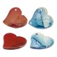 Enameled Ceramic Pendant Heart 47x52mm