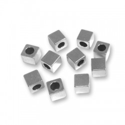 4101292 Perle en Laiton Cubique 6 mm Ø3.7 mm