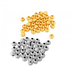 Μεταλλική Μπρούτζινη Χάντρα Στρογγυλή 3.5x3mm Ø1.2mm