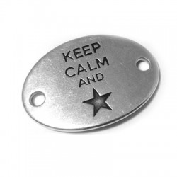 Connecteur en Zamak « KEEP CALM » avec Étoile 29 x 20 mm