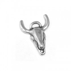 Pendentif Tête de taureau en Métal/Zamak 15x20mm