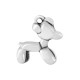 Zamak Cast Dog Pendant 14x15mm