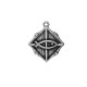 Pendentif en Zamak en Forme de Losange avec Poisson 23 mm