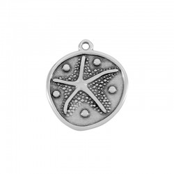 Colgante de Zamak Redondo Irregular Estrella de Mar 28mm
