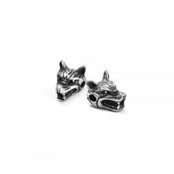 Zamak Bead Wolf Head 10x12mm Ø2mm