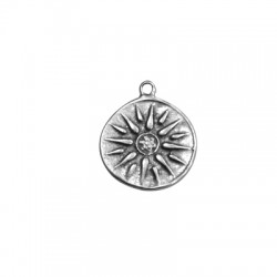 Colgante de Metal Zamak Redondo Estrella Argéada 23mm