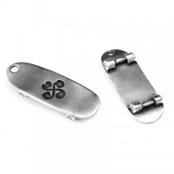 Pendentif Planche à Roulettes en Métal/Zamak avec Motif 30x10mm (Ø 1.9mm)