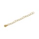 Chaîne D'Extension en Laiton 3x4 mm avec Breloque Ronde 4 mm (Longueur 5 cm)